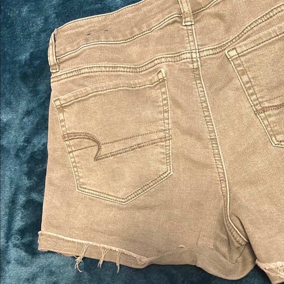 American Eagle Outfitters GREEN Hi-Rise Shortie Denim Shorts size 8 - Picture 7 of 12